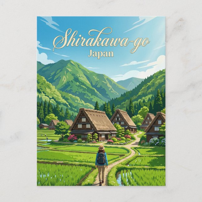 Postal Shirakawa-go Japón (Anverso)