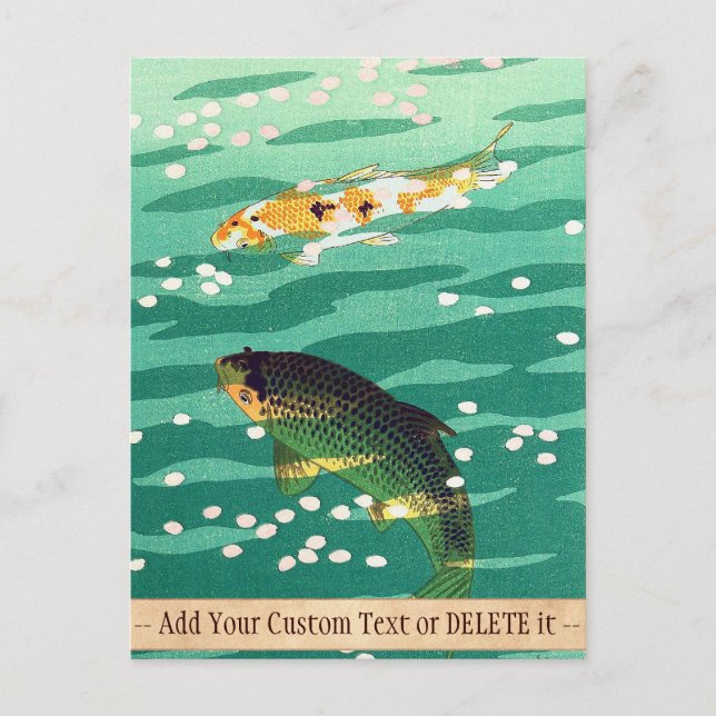Postal Shiro Kasamatsu Karp Koi estanque de peces arte ja (Anverso)