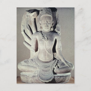 Postal Shiva con diez brazos, del templo Thap Banh It,