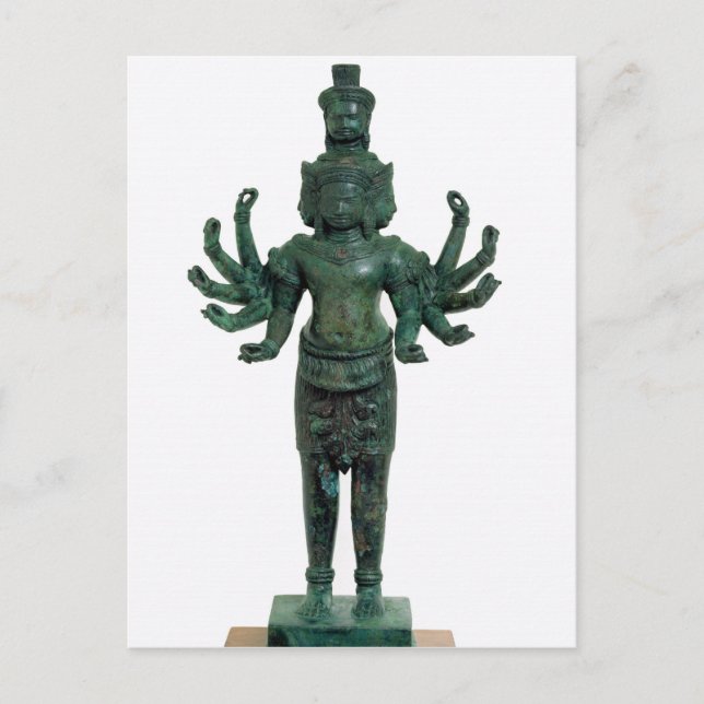 Postal Shiva con muchos brazos y cabezas, Angkor (Anverso)