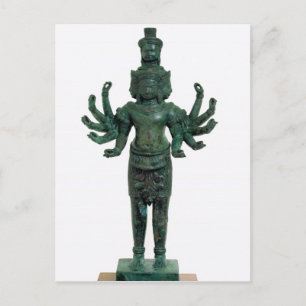 Postal Shiva con muchos brazos y cabezas, Angkor