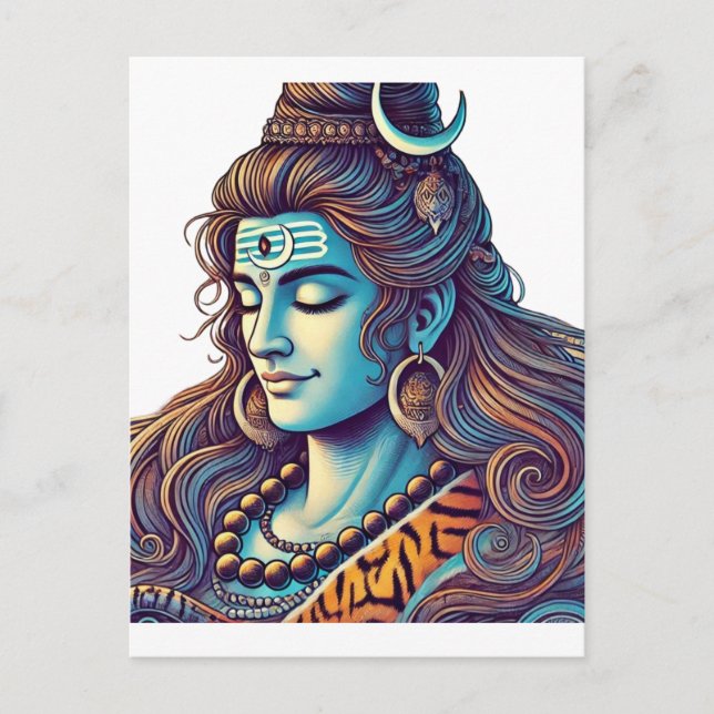 Postal Shiva Eterna: El Yogi Supremo en las bobas divinas (Anverso)