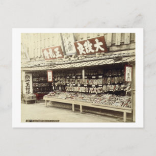 Postal Shoe shop en Kyoto, c.1890 (foto de color a mano)