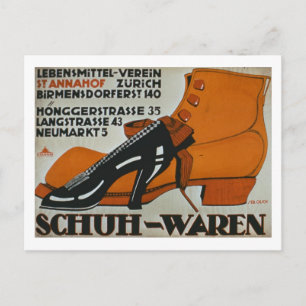 Postal "Shoe Shops", Zurich (color litho)