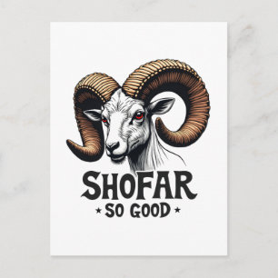 Postal Shofar tan buena cabra judía Hanukkah Amantes