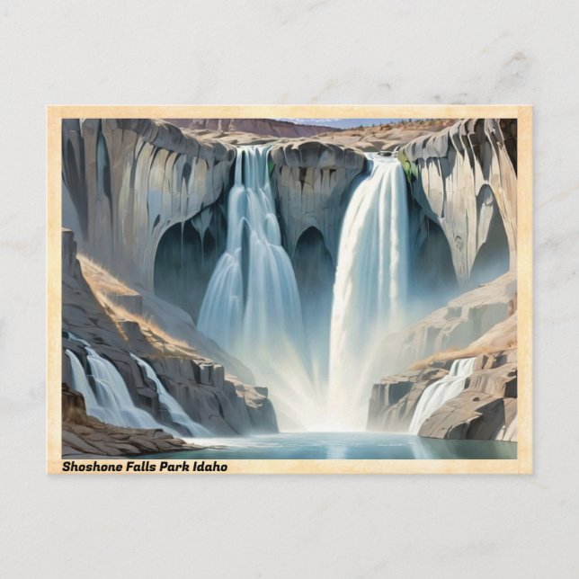 Postal Shoshone Falls Park Idaho Vintage Travel (Anverso)
