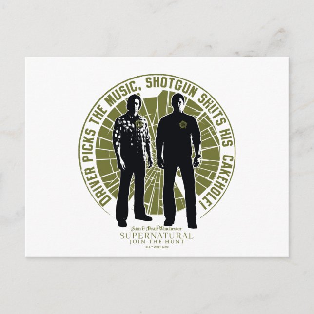 Postal "Shotgun" del supernatural Winchester Brothers (Anverso)