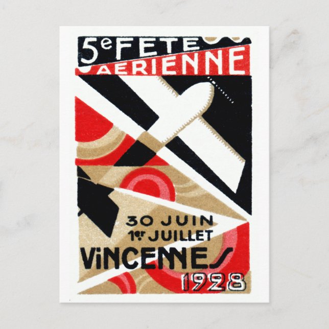 Postal Show Aéreo de París de 1928 (Anverso)