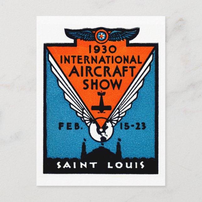 Postal Show Aéreo de St. Louis 1930 (Anverso)