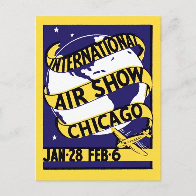 Postal Show Aéreo Internacional de Chicago de 1938 (Anverso)
