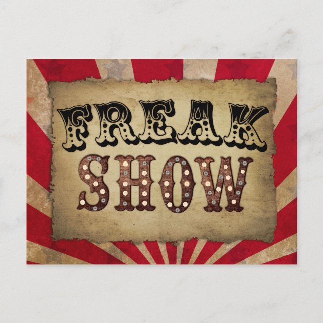 Postal Show de Freak Poster de circo retro (Anverso)