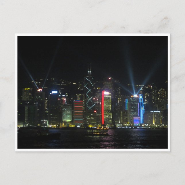 Postal show de luces de la isla de hong kong (Anverso)