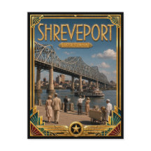 Shreveport Louisiana Arte Deco Vintage Edad Dorada