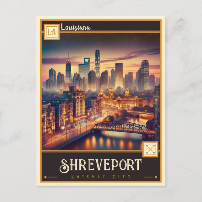 Postal Shreveport, Luisiana | Vintage (Anverso)