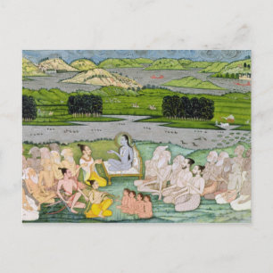 Postal Shri Sukdevji predicando en un discurso de Sadhus,