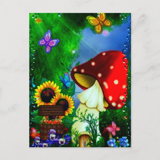 Postal Shroom Gully Whimsical Fantasy Art (Anverso)