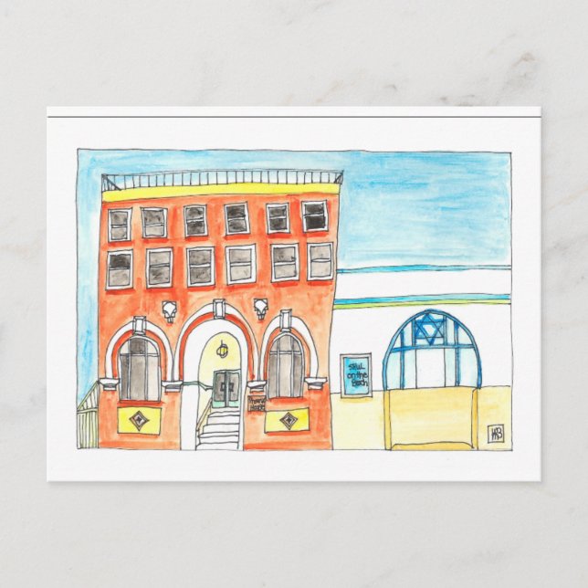 Postal Shul en la playa (Anverso)