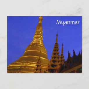 Postal shwedagon noche myanmar