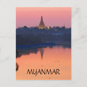 Postal shwedagon sunset myanmar