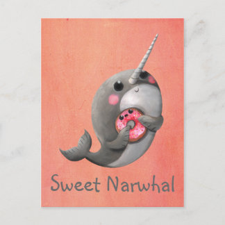 Postal Shy Narwhal con Donut