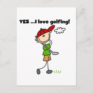 Postal SÍ, amo las camisetas y regalos de golf