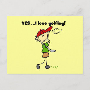 Postal SÍ, amo las camisetas y regalos de golf