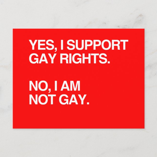 POSTAL SÍ, APOYO LOS DERECHOS DE LOS GAYS (Anverso)