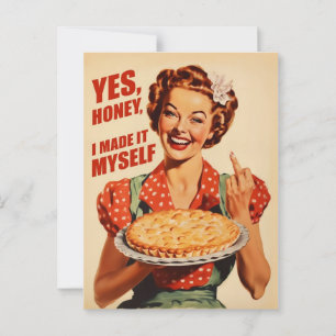Postal Sí cariño, lo hice yo mismo Retro Estilo Vintage