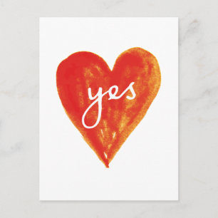Postal sí, corazón rojo con texto