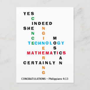 Postal SÍ, ELLA PUEDE Felicitar A Grad STEM