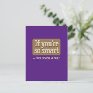 Postal Si eres tan inteligente Purple BG