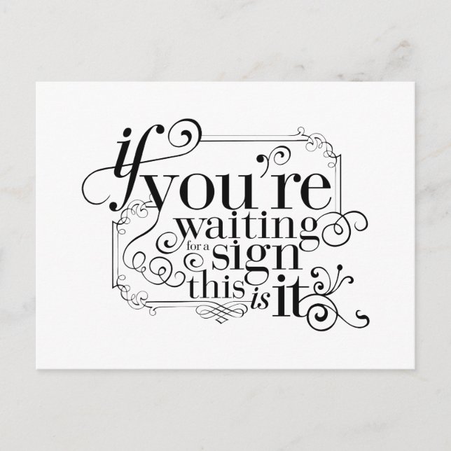 Postal Si estás esperando una señal, esta es (Anverso)