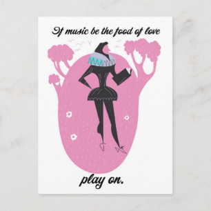 Postal Si la música es la comida del amor, toca