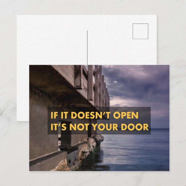 Postal Si no abre, no es tu puerta (Anverso / Reverso)