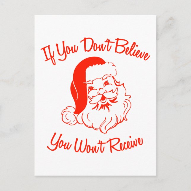 Postal Si no crees, no recibirás (Anverso)