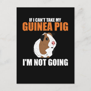 Postal Si no puedo tomar mi cerdo guineano, no voy