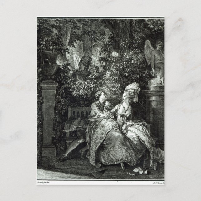 Postal ¿Sí o no? 1781, grabado por N. Thomas (Anverso)