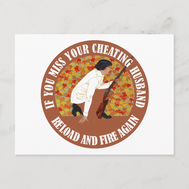 Postal Si pierdes a tu esposo engañador, vuelve a cargar  (Anverso)