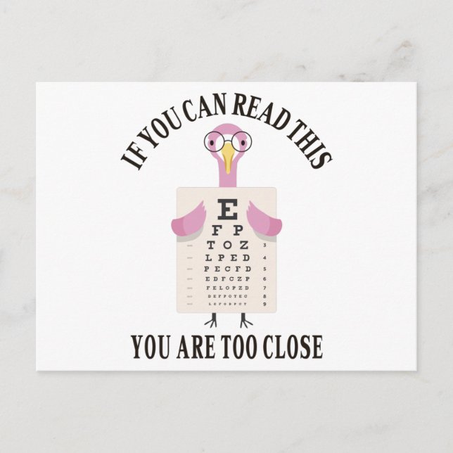 Postal Si puedes leer esto, estás demasiado cerca (Anverso)