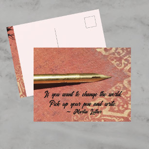 Postal Si Quieres Cambiar El Mundo Frase Cita De Escritur