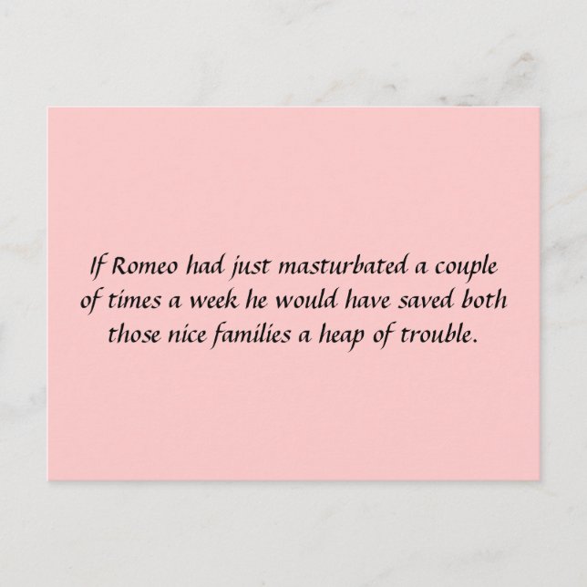 Postal Si Romeo tuviera... (Anverso)