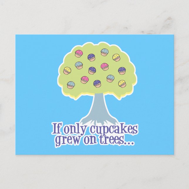 Postal Si solo Cupcakes en Arboles (Anverso)