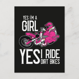 Postal Sí, soy una chica, sí, monto una moto de cross