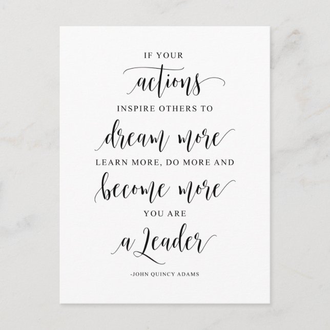 Postal Si Sus Acciones Inspiran A Otros, John Quincy Adam (Anverso)