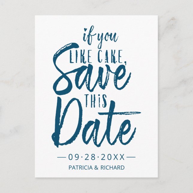 Postal Si Te Gusta el Pastel Guarda Esta Fecha Boda Infor (Anverso)