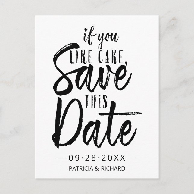 Postal Si Te Gusta el Pastel Guarda Esta Fecha Boda Infor (Anverso)