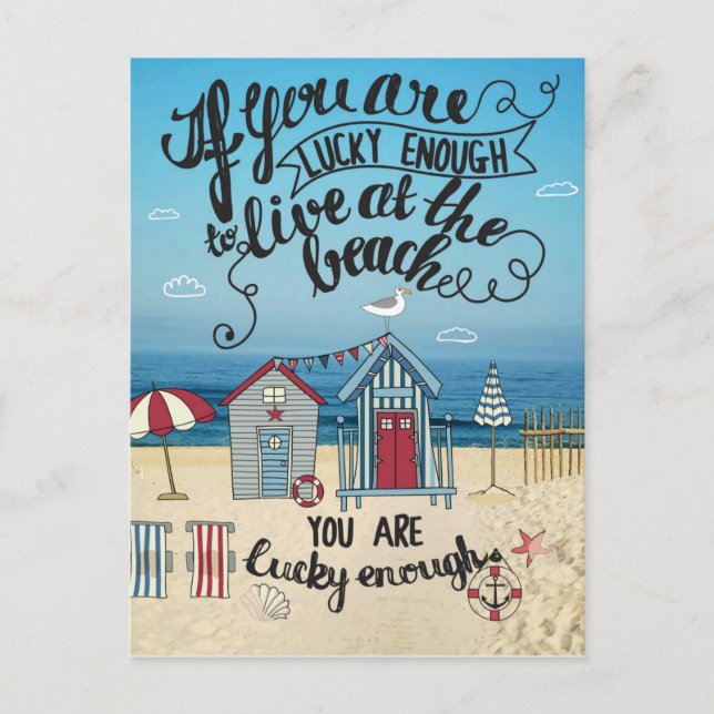 Postal Si Tienes La Suerte De Vivir En La Playa (Anverso)
