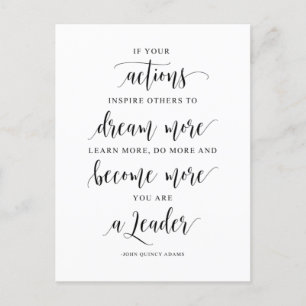 Postal Si tus acciones inspiran a otros, John Quincy Adam