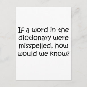 Postal Si una palabra en el diccionario fue mal escrita