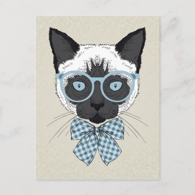 Postal Siamese Cat Fashion Smart (Anverso)
